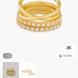 Kendra Scott Gold and Crystal Stacking Rings